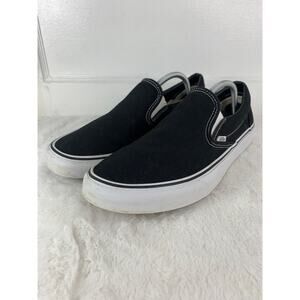 Vans Classic Slip-On Canvas Sneakers Black White Men’s Size 11